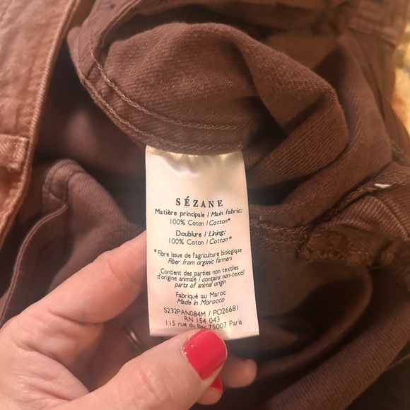 Sezane le crop denim in brown - Picture 3 of 6